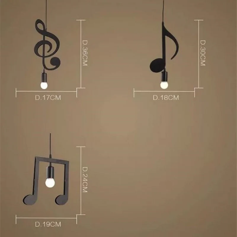 LYF Music Notes Modern Nordic Pendant Lights By Euroselle