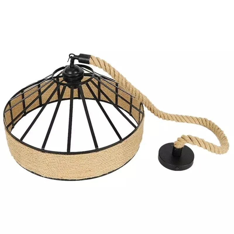 Euroselle Sisal Rope Pendant Light For Retro Bar Decor