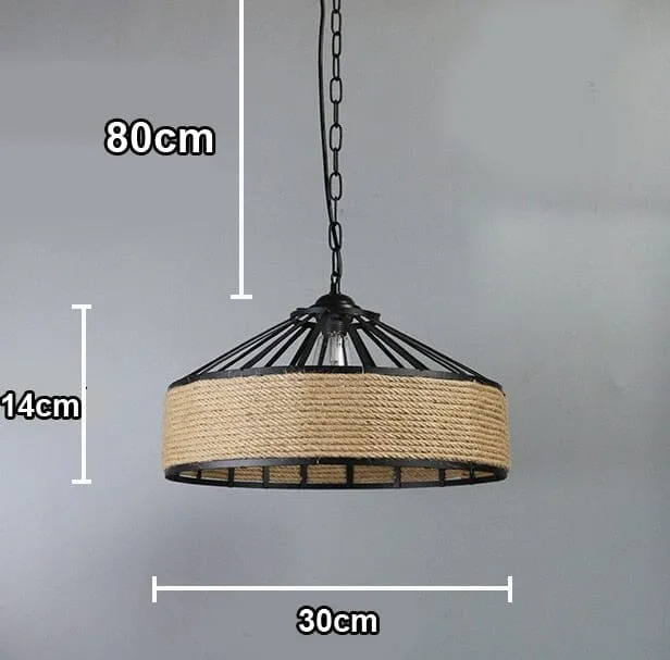 Euroselle Sisal Rope Pendant Light For Retro Bar Decor