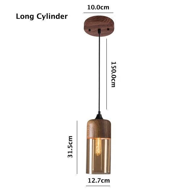 Nordic Woody Metal Pendant LED Light With Tea Colored Glass Shade Bulb Included Euroselle