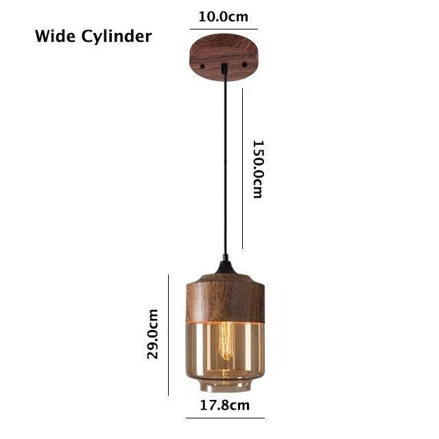 Nordic Woody Metal Pendant LED Light With Tea Colored Glass Shade Bulb Included Euroselle