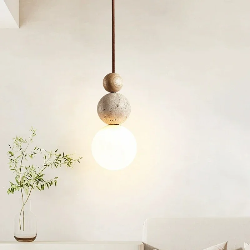 Wabi-Sabi Stone Pendant Lamp With Warm Glow Euroselle