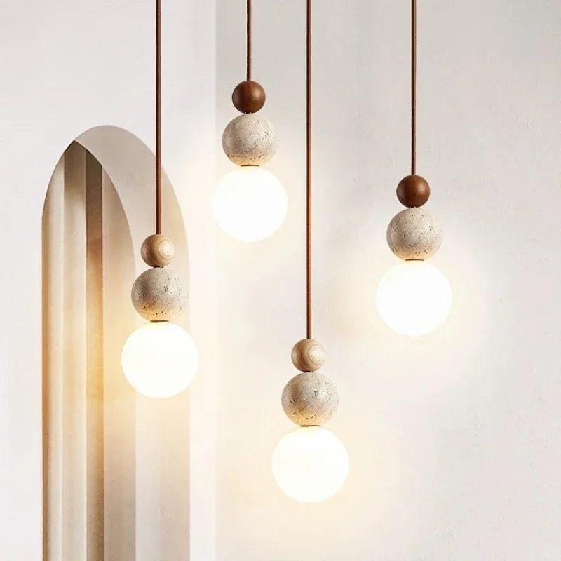 Wabi-Sabi Stone Pendant Lamp With Warm Glow Euroselle