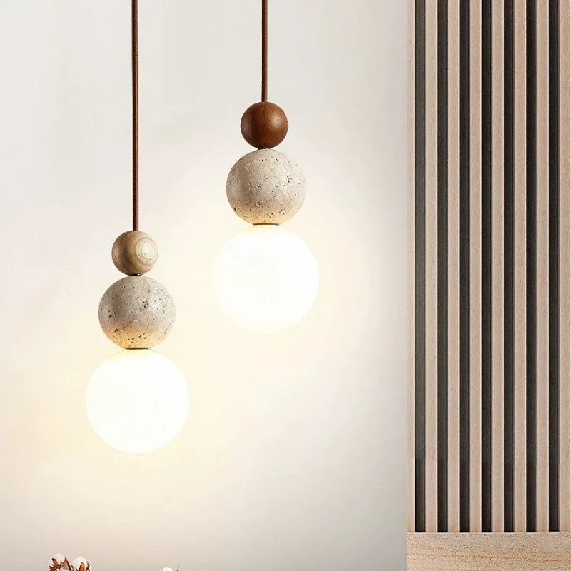 Wabi-Sabi Stone Pendant Lamp With Warm Glow Euroselle