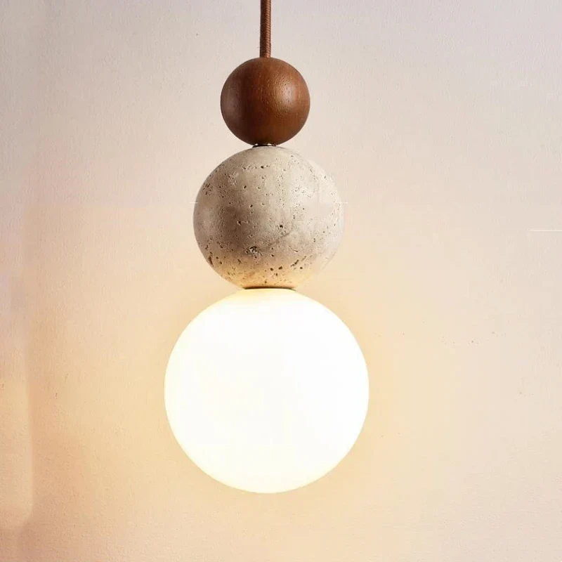Wabi-Sabi Stone Pendant Lamp With Warm Glow Euroselle