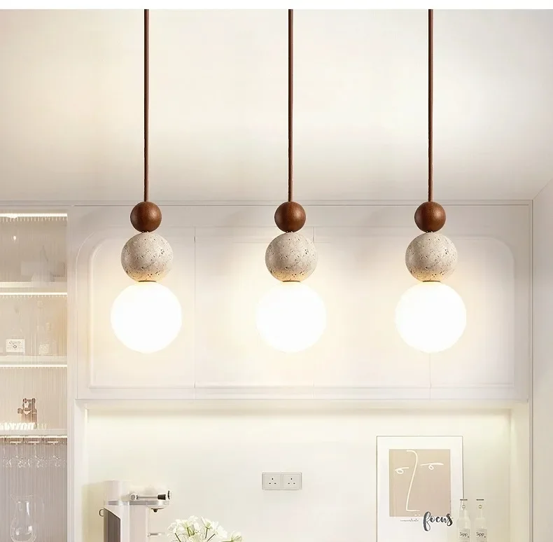 Wabi-Sabi Stone Pendant Lamp With Warm Glow Euroselle