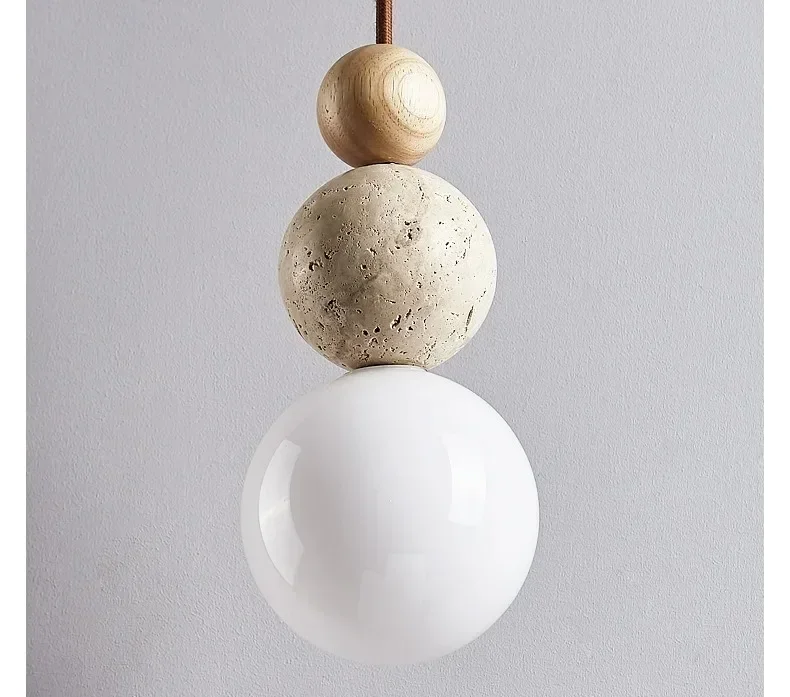 Wabi-Sabi Stone Pendant Lamp With Warm Glow Euroselle