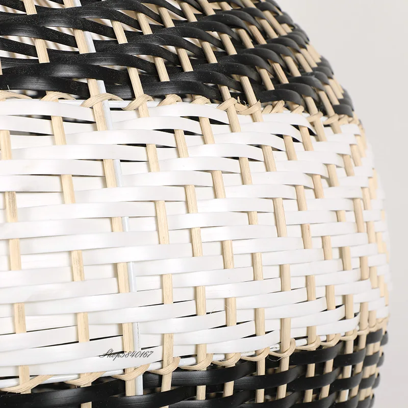 Euroselle Sofia Rattan Pendant With Classic Herringbone Pattern