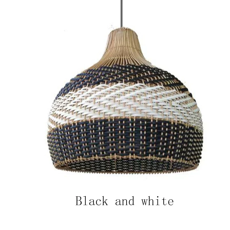 Euroselle Sofia Rattan Pendant With Classic Herringbone Pattern