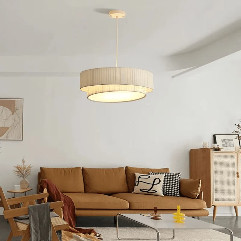 Euroselle Vrimlo Decorative Fabric Pendant Lamp With Pleated Shade