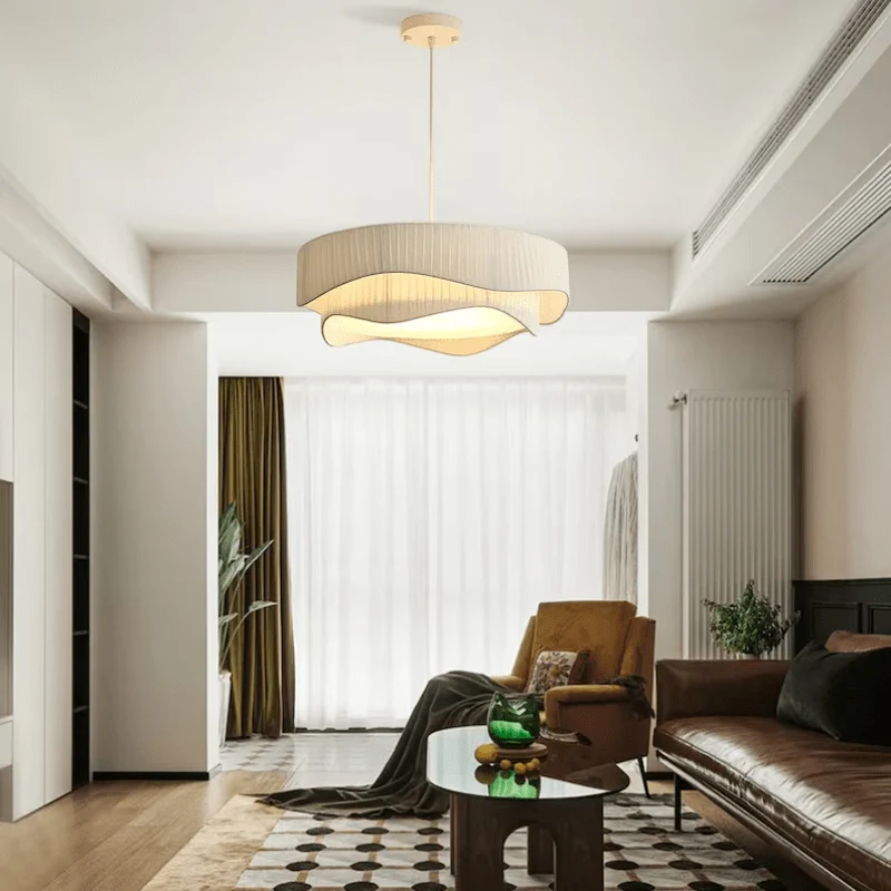 Euroselle Vrimlo Decorative Fabric Pendant Lamp With Pleated Shade