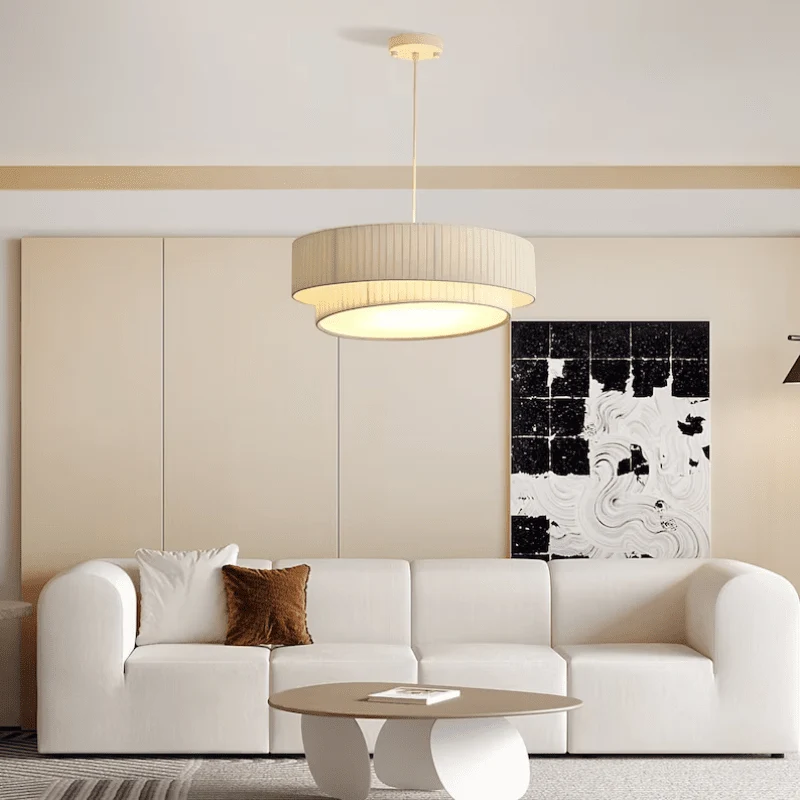 Euroselle Vrimlo Decorative Fabric Pendant Lamp With Pleated Shade