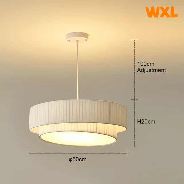 Euroselle Vrimlo Decorative Fabric Pendant Lamp With Pleated Shade