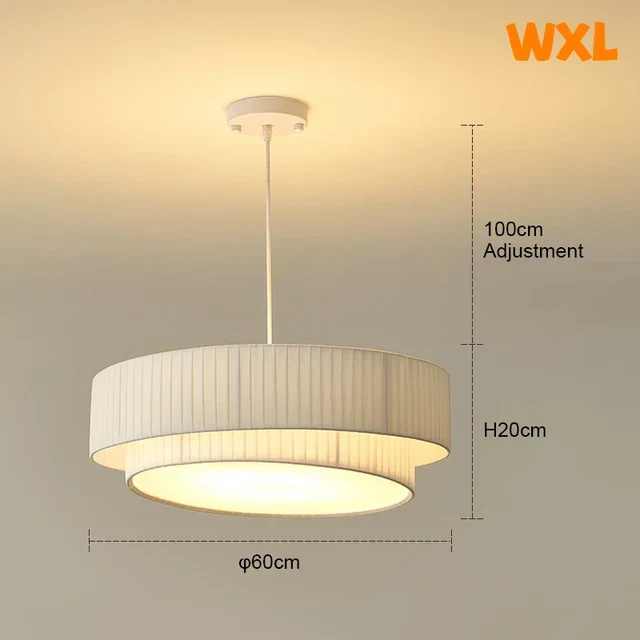 Euroselle Vrimlo Decorative Fabric Pendant Lamp With Pleated Shade