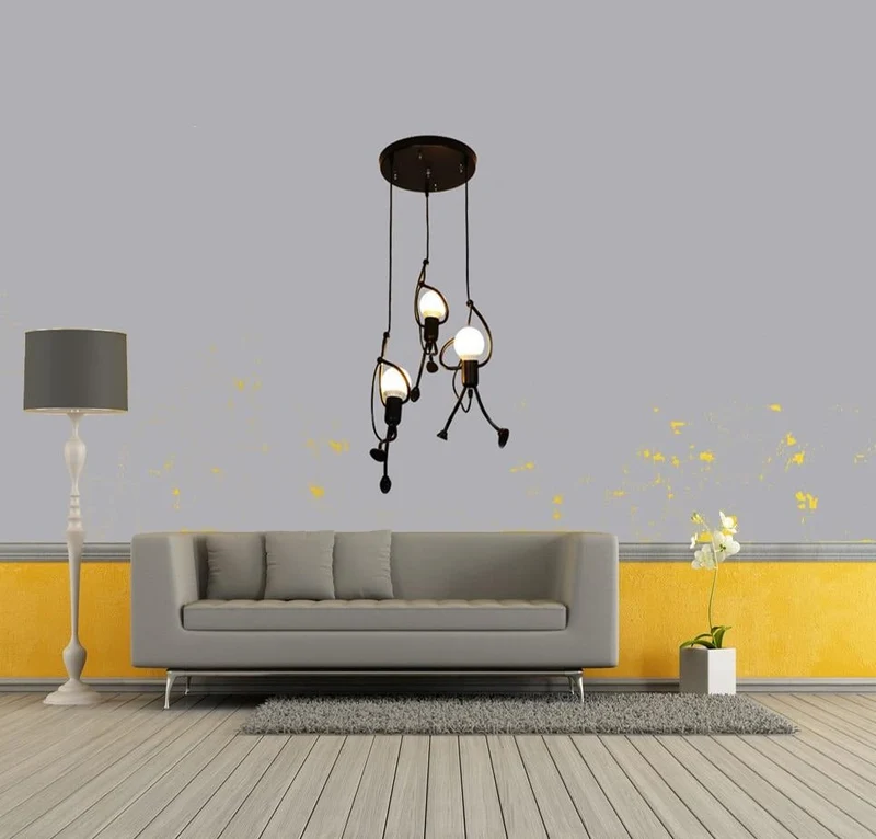 Euroselle Little Climbing Man Pendant Light Metal Hanging Fixture
