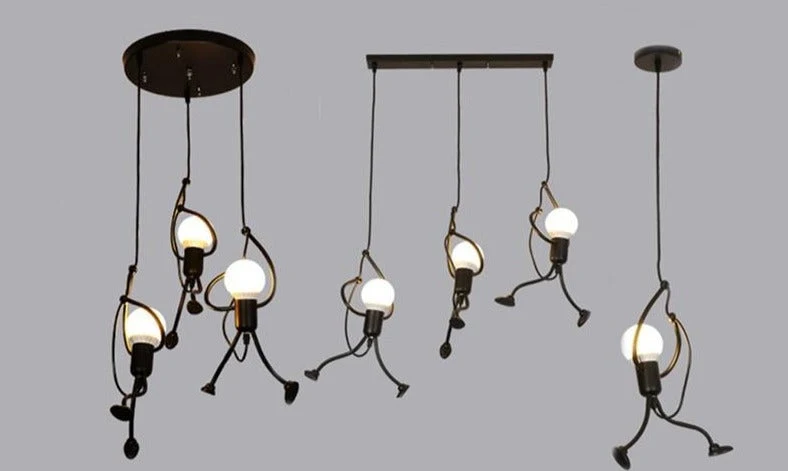 Euroselle Little Climbing Man Pendant Light Metal Hanging Fixture