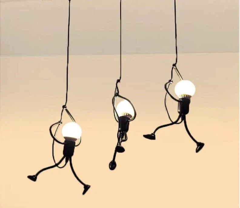 Euroselle Little Climbing Man Pendant Light Metal Hanging Fixture