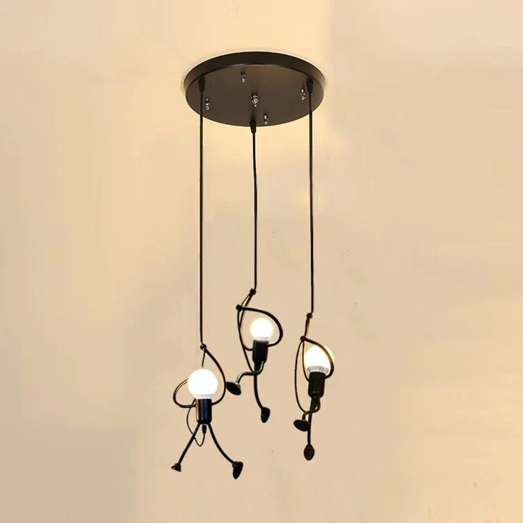 Euroselle Little Climbing Man Pendant Light Metal Hanging Fixture