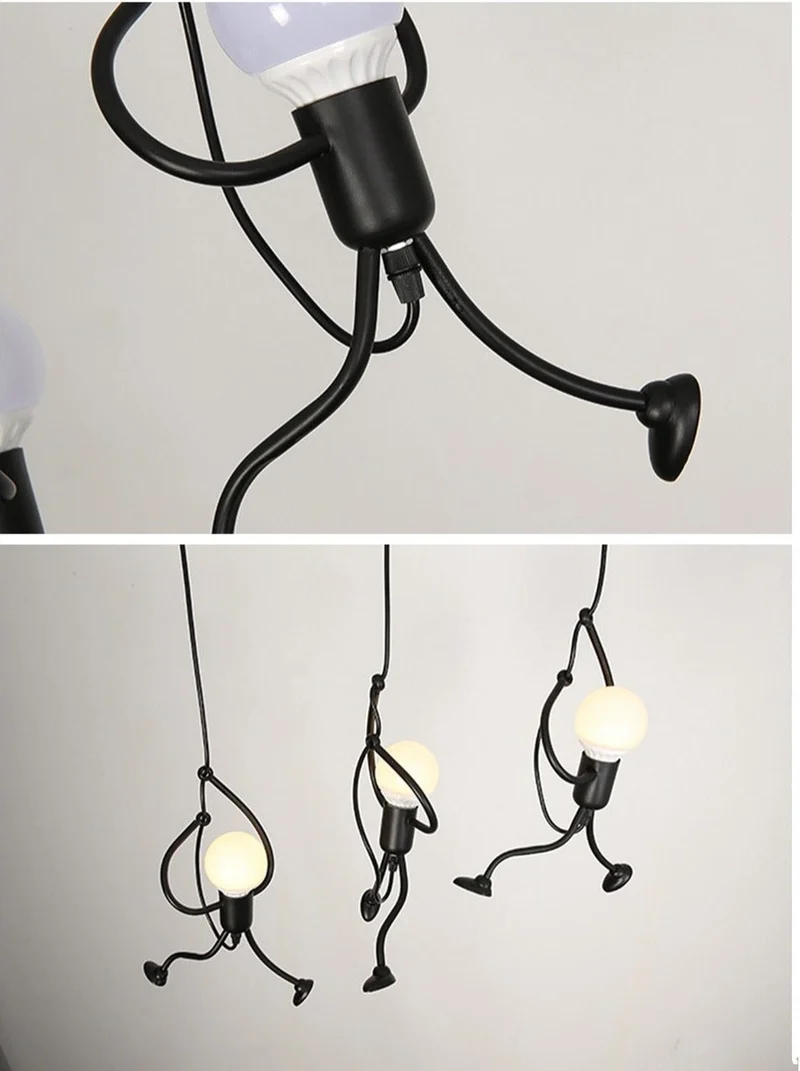 Euroselle Little Climbing Man Pendant Light Metal Hanging Fixture