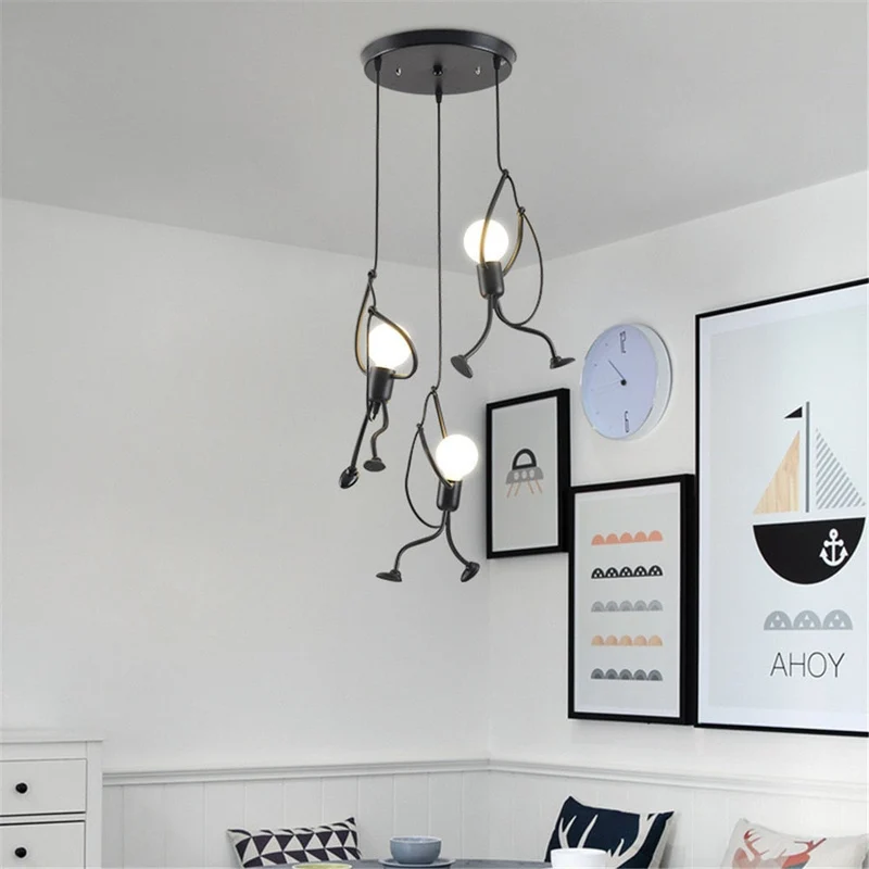 Euroselle Little Climbing Man Pendant Light Metal Hanging Fixture