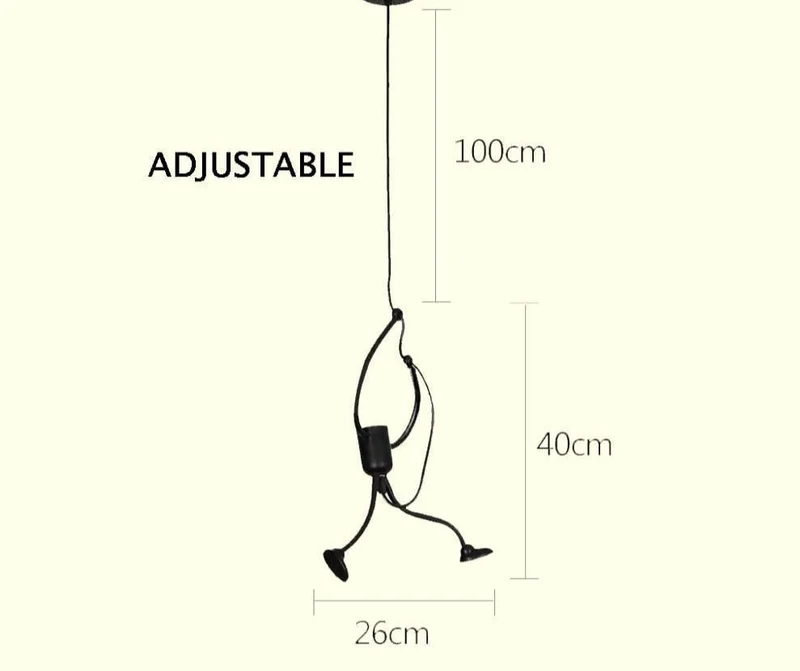 Euroselle Little Climbing Man Pendant Light Metal Hanging Fixture