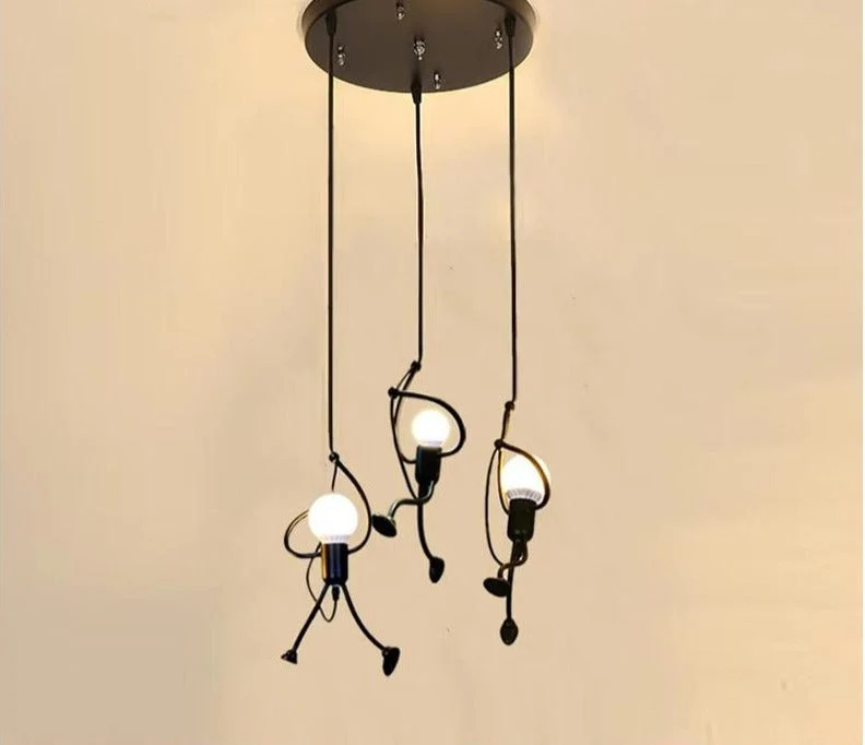 Euroselle Little Climbing Man Pendant Light Metal Hanging Fixture