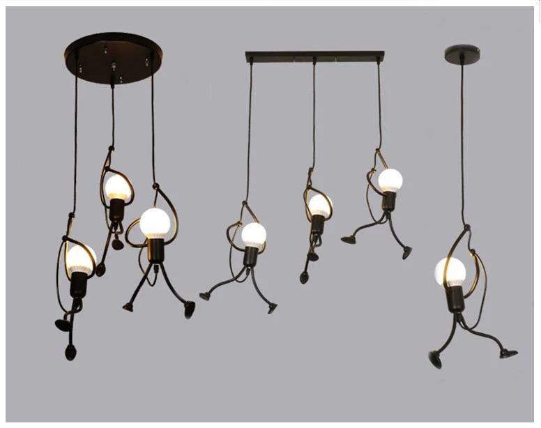 Euroselle Little Climbing Man Pendant Light Metal Hanging Fixture