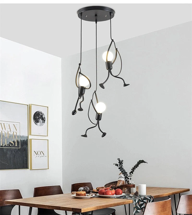 Euroselle Little Climbing Man Pendant Light Metal Hanging Fixture