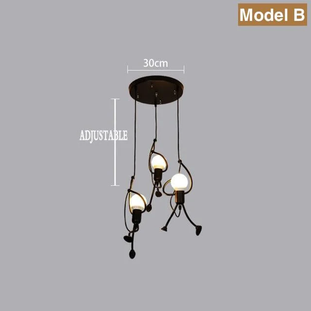 Euroselle Little Climbing Man Pendant Light Metal Hanging Fixture
