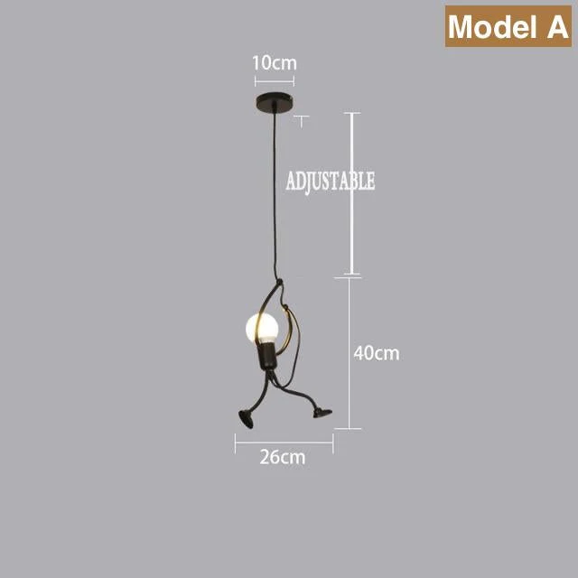Euroselle Little Climbing Man Pendant Light Metal Hanging Fixture