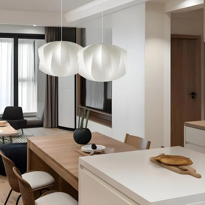 Euroselle Nitro Bubble Pendant Light With Nordic Semi-Wood Design