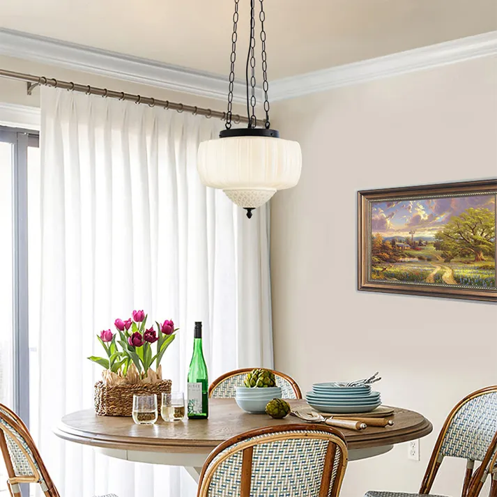 Euroselle Modern White Minimalist Pendant Light Fixture
