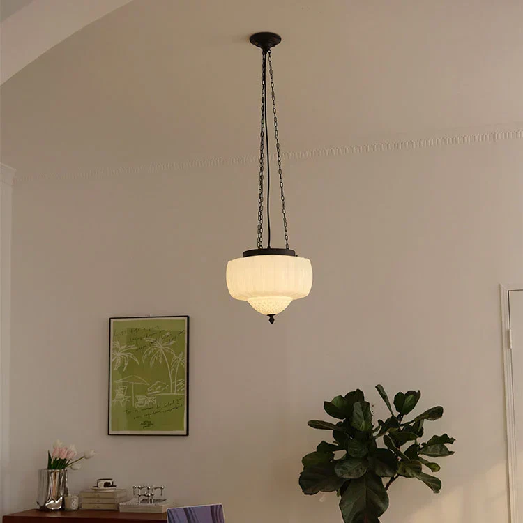 Euroselle Modern White Minimalist Pendant Light Fixture