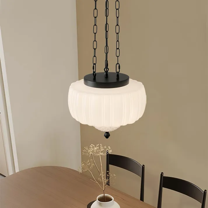 Euroselle Modern White Minimalist Pendant Light Fixture