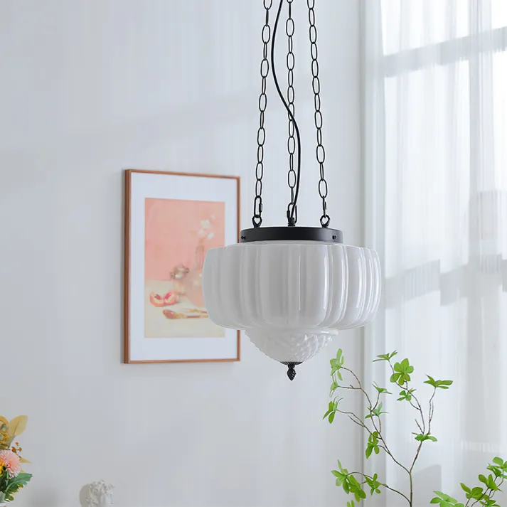 Euroselle Modern White Minimalist Pendant Light Fixture
