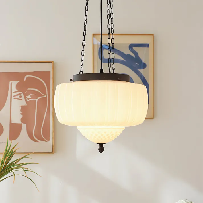 Euroselle Modern White Minimalist Pendant Light Fixture