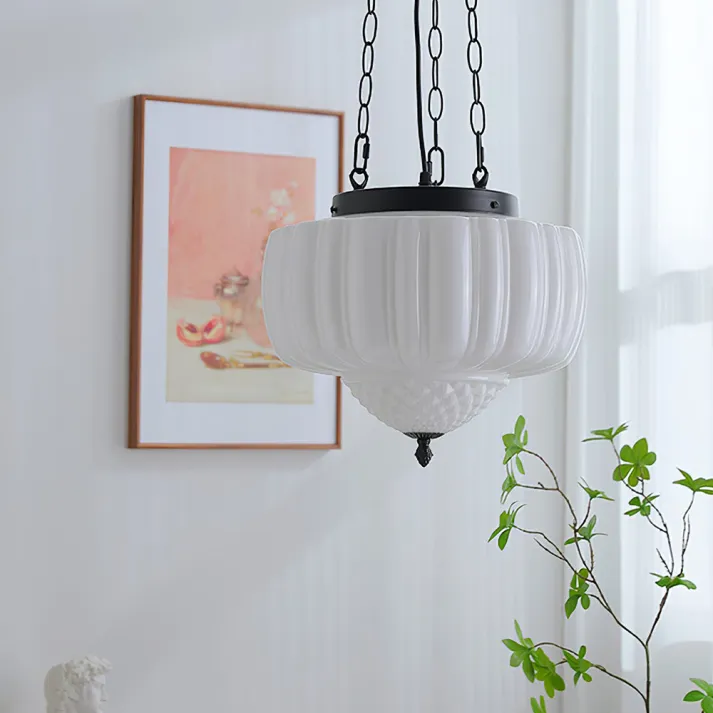 Euroselle Modern White Minimalist Pendant Light Fixture