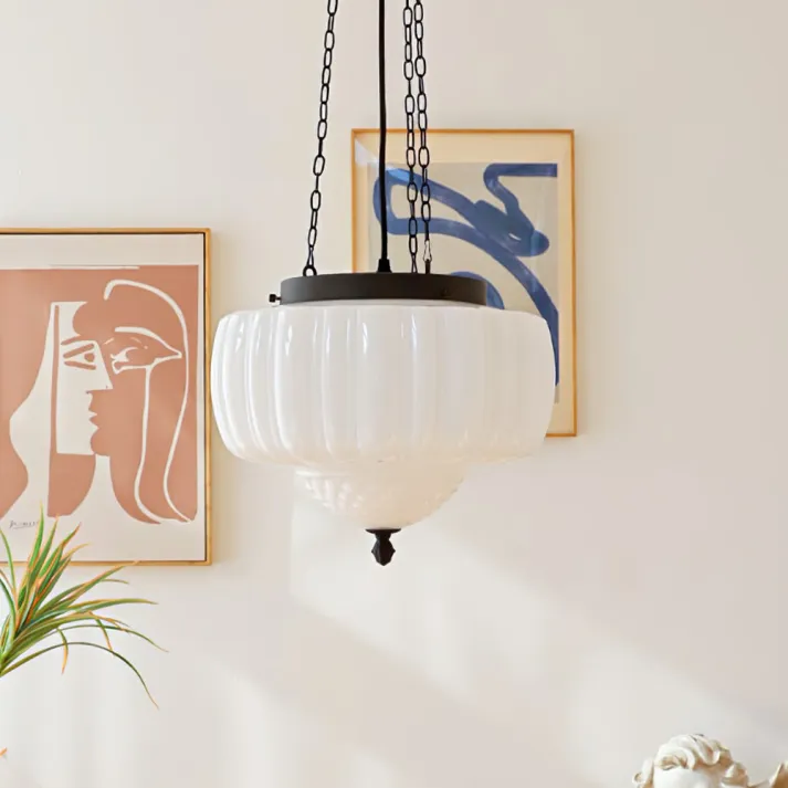 Euroselle Modern White Minimalist Pendant Light Fixture