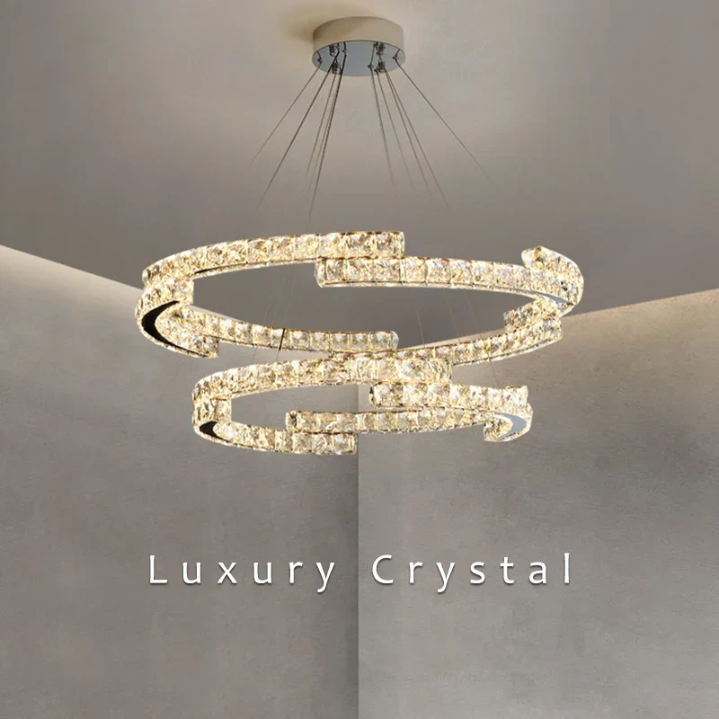 Regent Pendant By Euroselle Gold Toned Stainless Steel Crystal Ceiling Chandelier