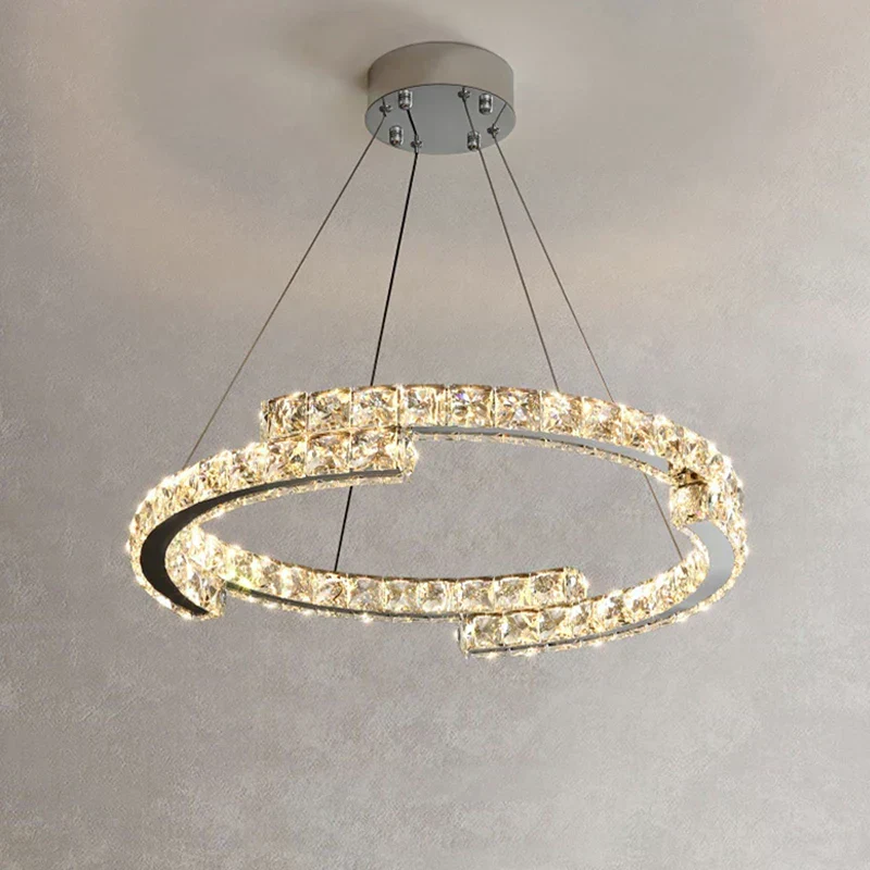 Regent Pendant By Euroselle Gold Toned Stainless Steel Crystal Ceiling Chandelier