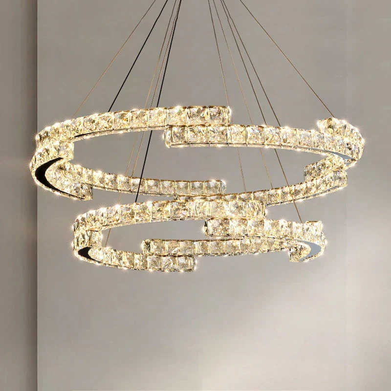 Regent Pendant By Euroselle Gold Toned Stainless Steel Crystal Ceiling Chandelier