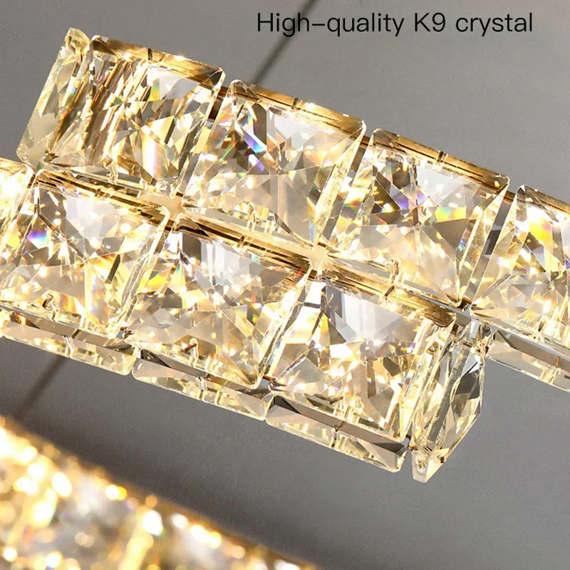 Regent Pendant By Euroselle Gold Toned Stainless Steel Crystal Ceiling Chandelier