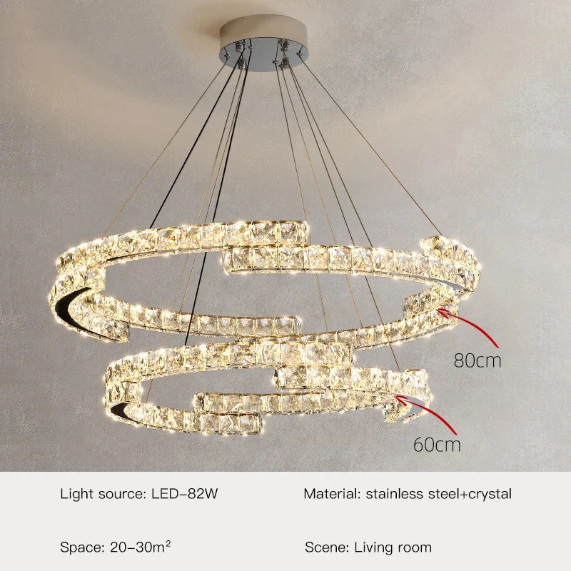 Regent Pendant By Euroselle Gold Toned Stainless Steel Crystal Ceiling Chandelier