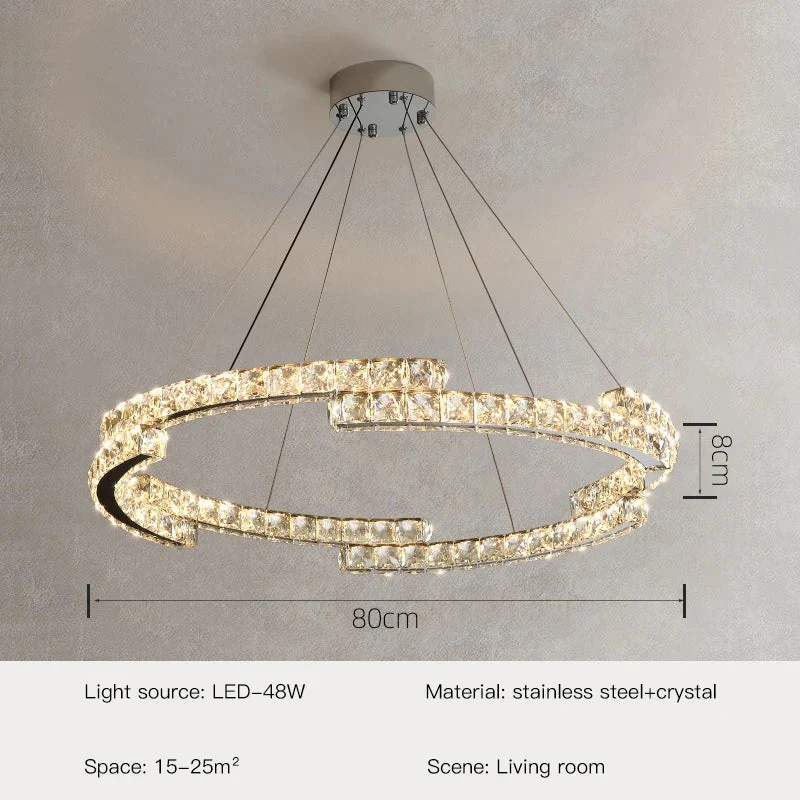 Regent Pendant By Euroselle Gold Toned Stainless Steel Crystal Ceiling Chandelier