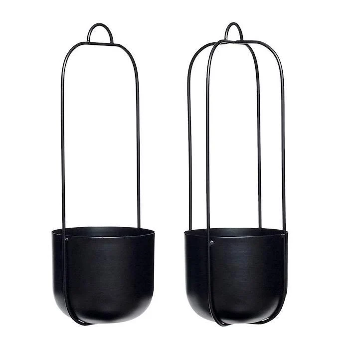 Hängetopf Lotus Blumenampel aus Metall (2er Set) - Hübsch