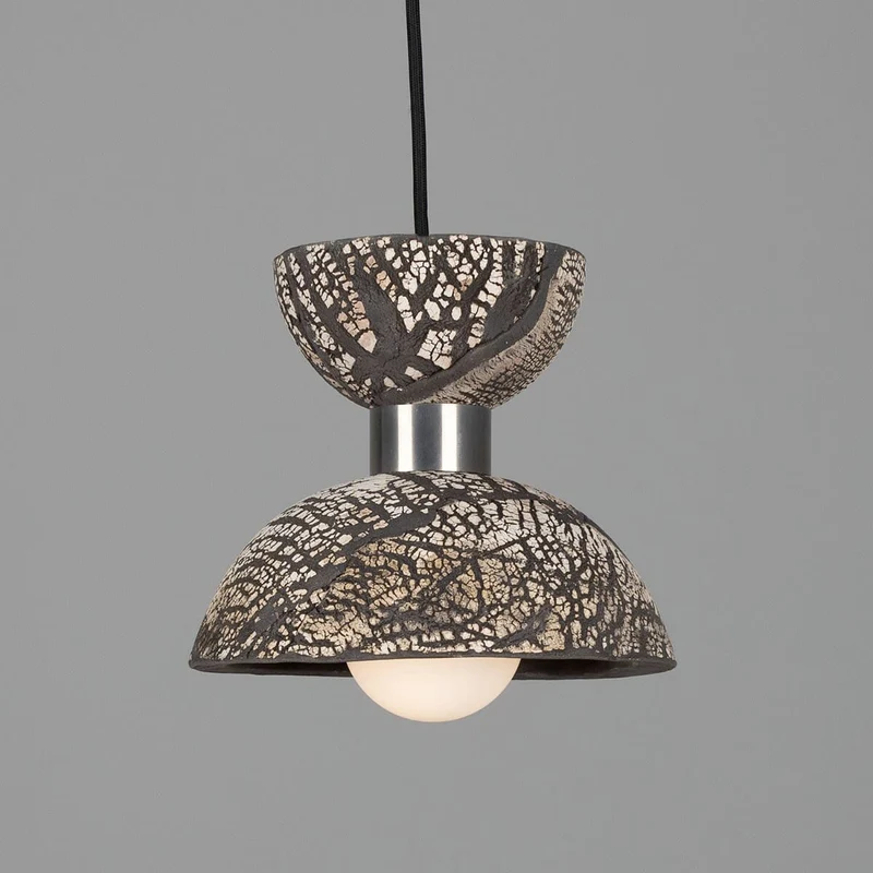 Nakaii Organic Ceramic Pendant Light 20cm Black Clay