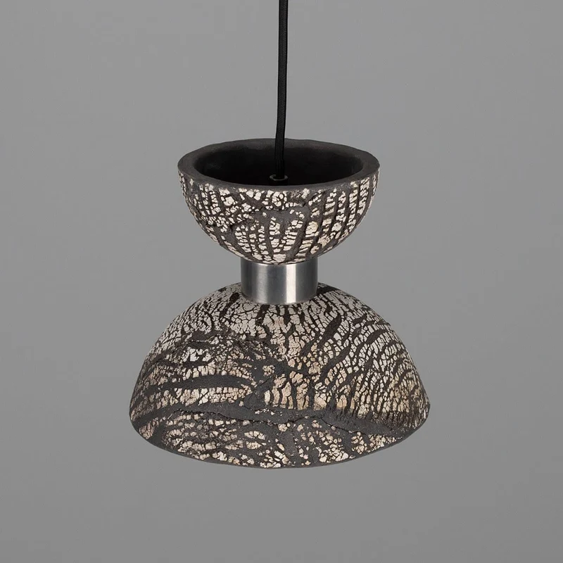 Nakaii Organic Ceramic Pendant Light 20cm Black Clay