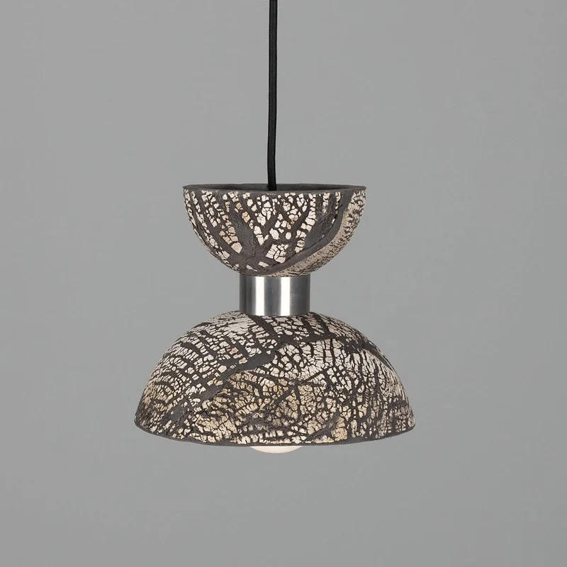 Nakaii Organic Ceramic Pendant Light 20cm Black Clay