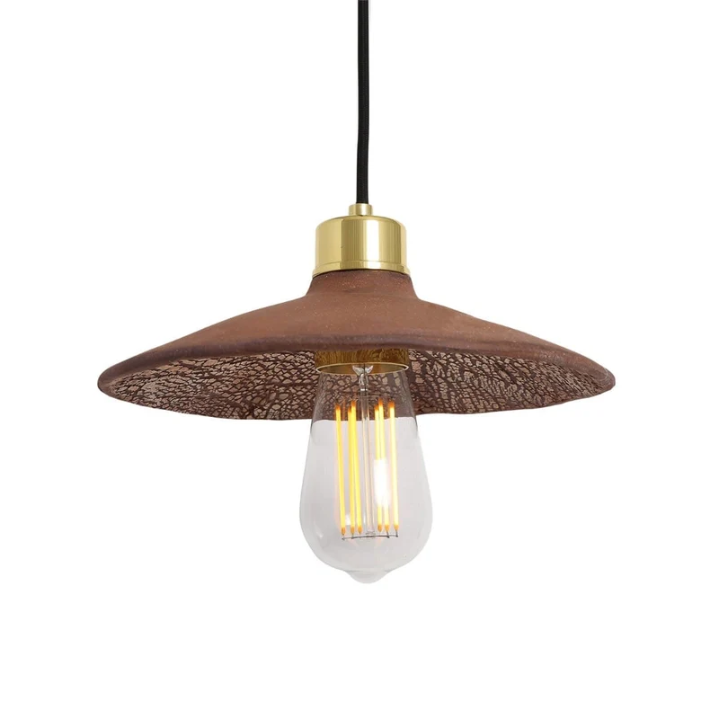 Mullan Pyrus Organic Ceramic Pendant Light 28cm Red Iron