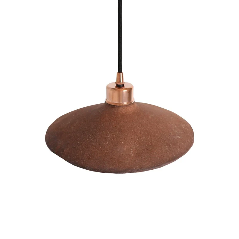 Mullan Pyrus Organic Ceramic Pendant Light 28cm Red Iron